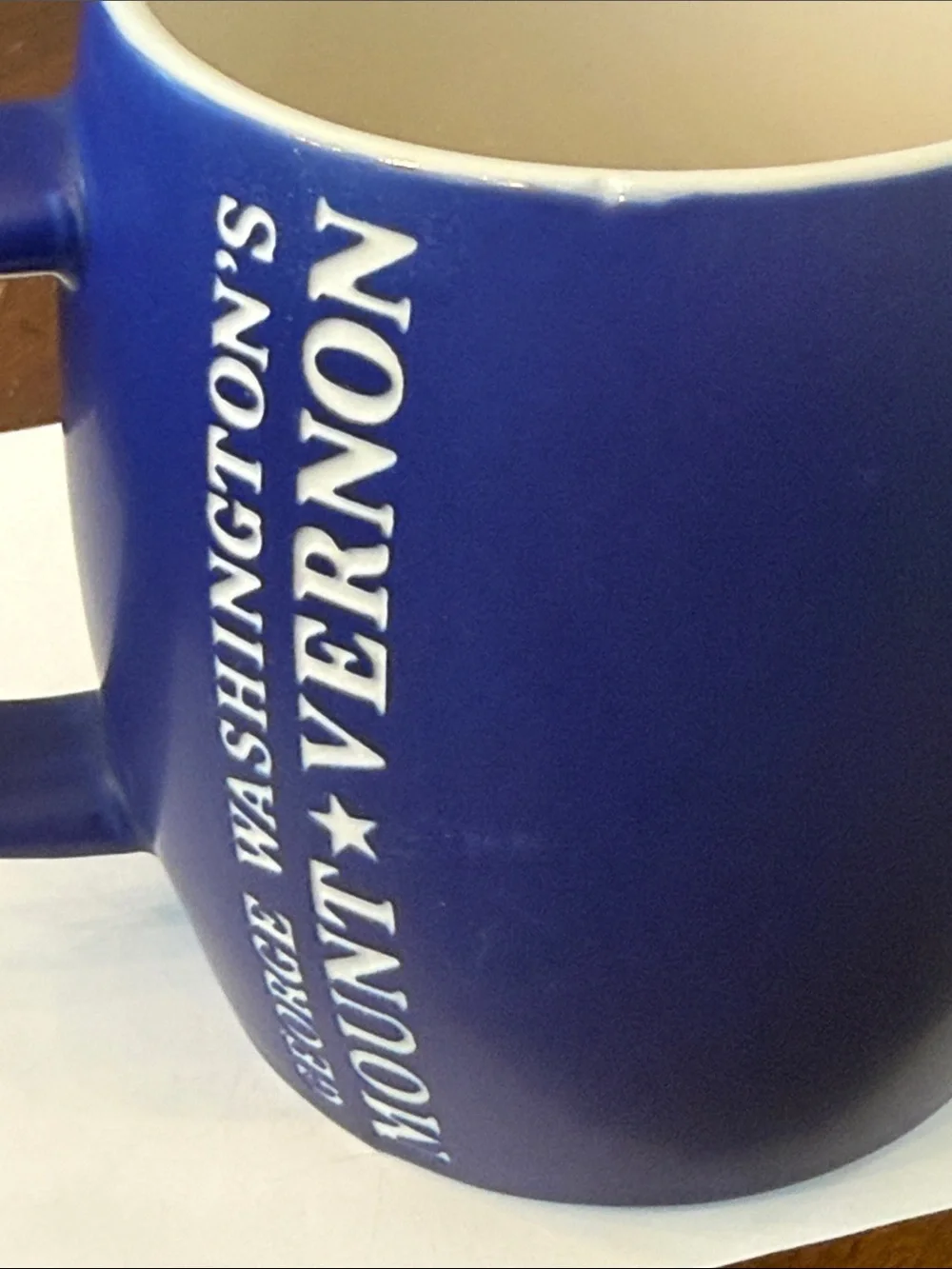 George Washington Mount Vernon Blue and White Scenic Ceramic Mug made in USA